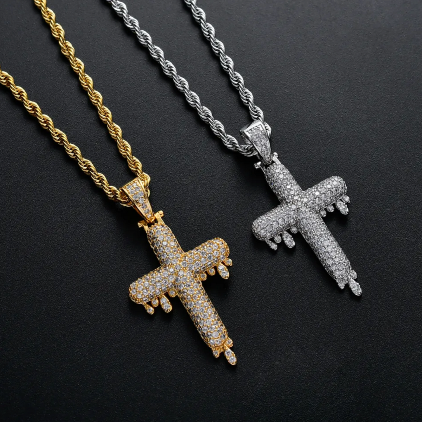 Drip Cross Pendant Chain