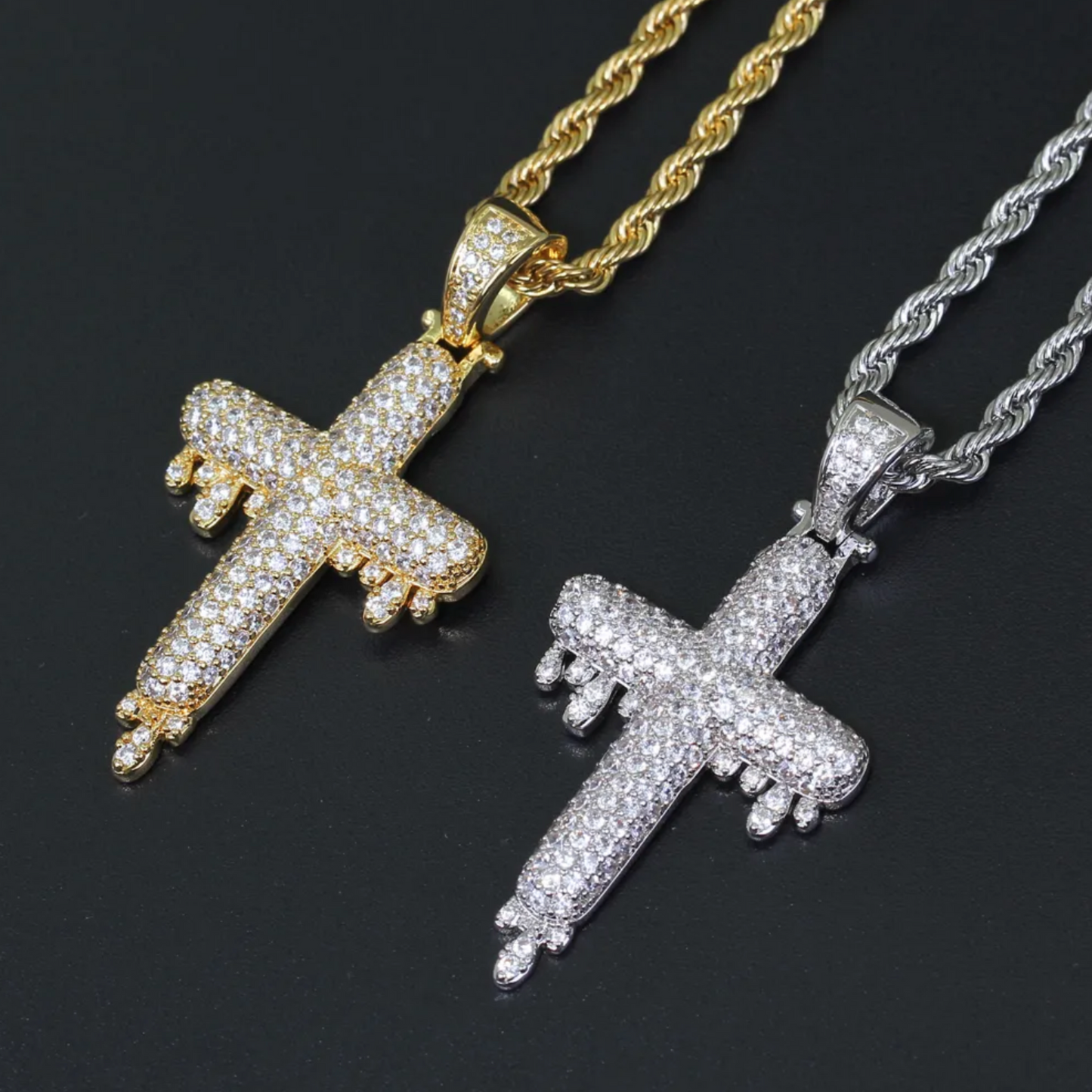 Drip Cross Pendant Chain