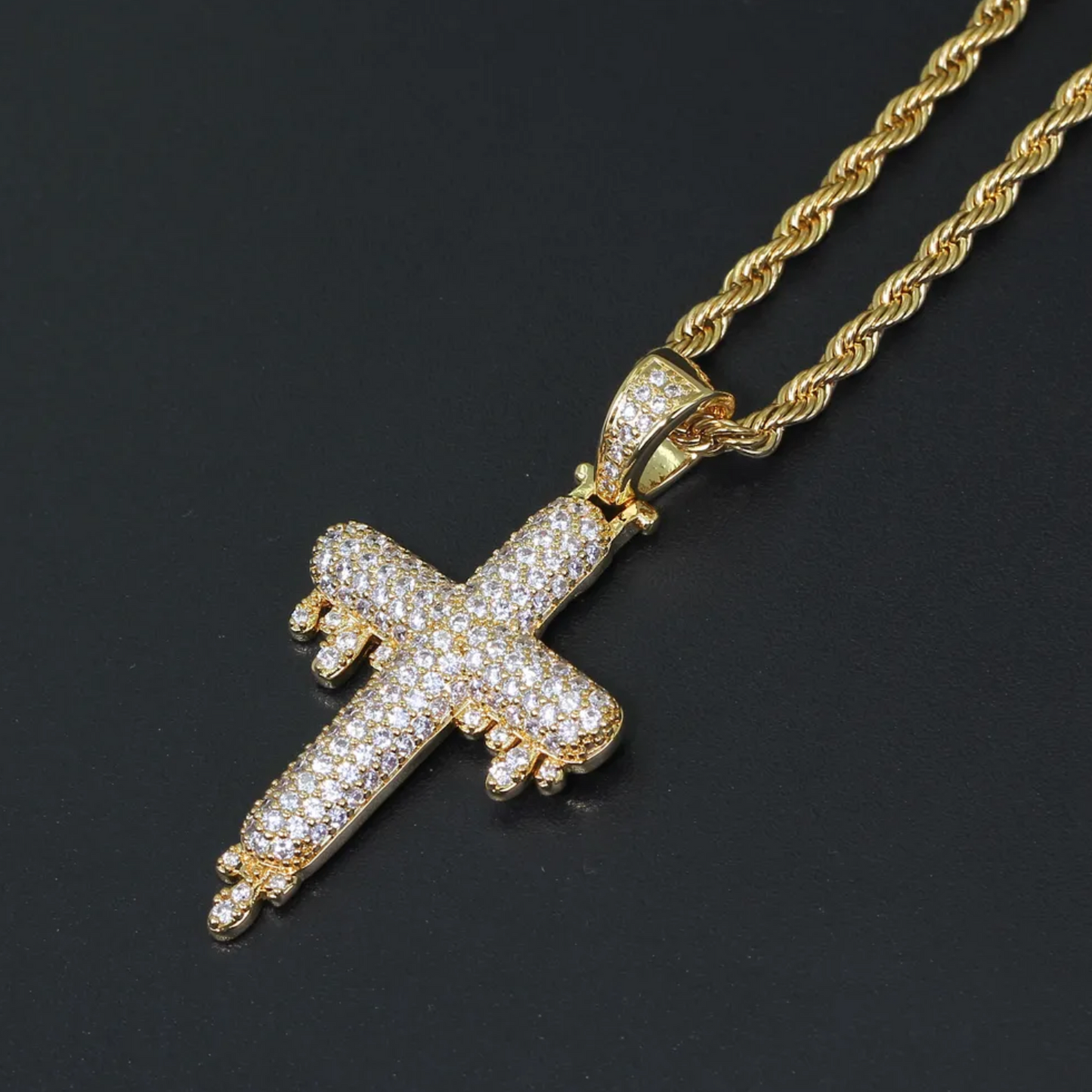 Drip Cross Pendant Chain