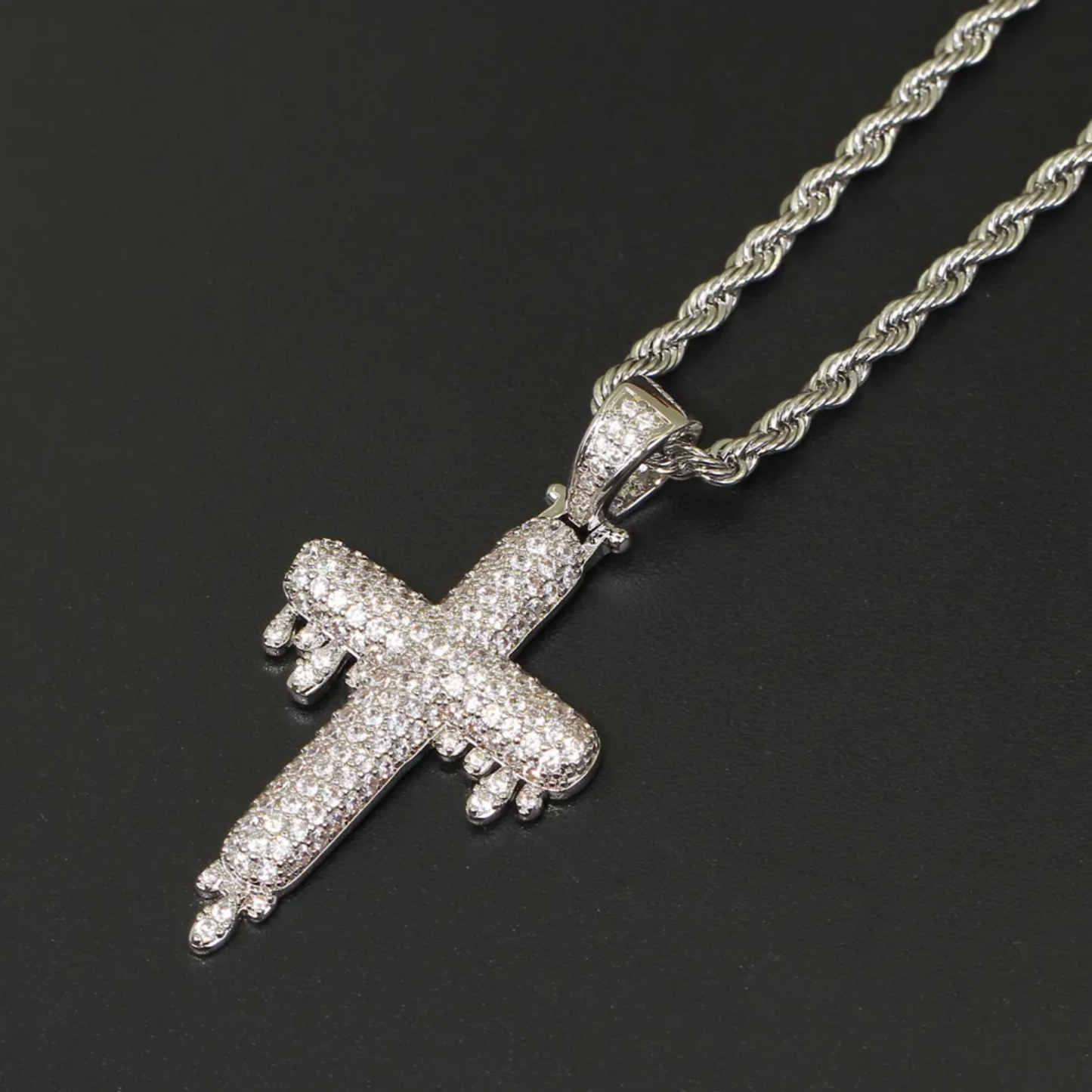 Drip Cross Pendant Chain