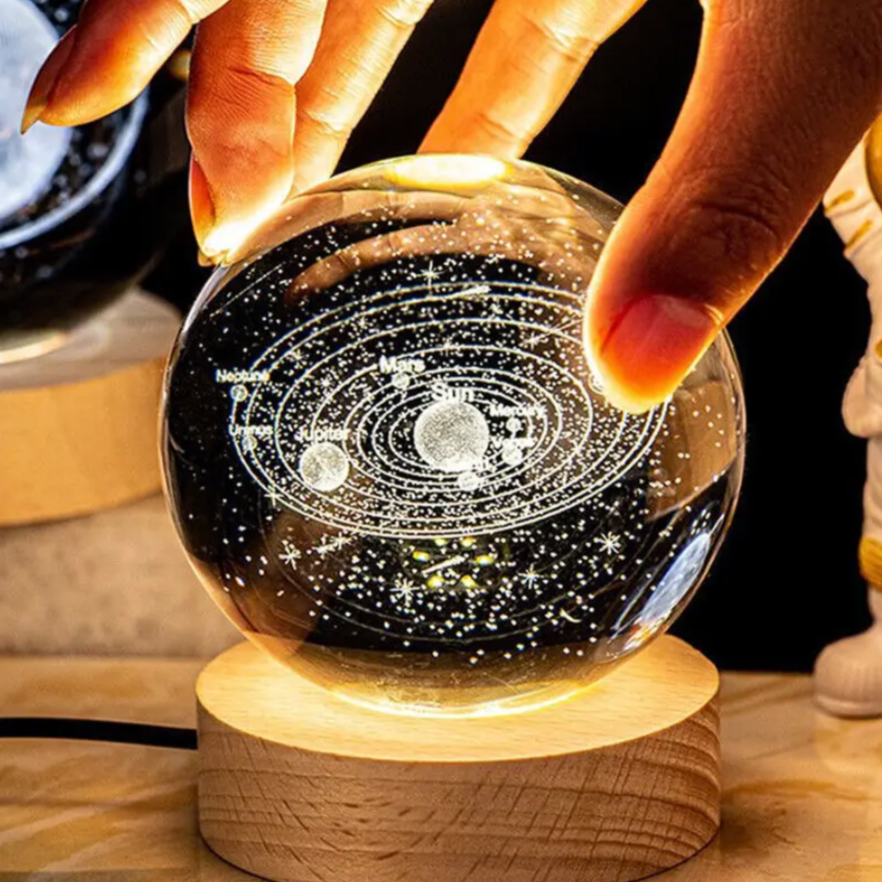 3D Galaxy Space Light Up Glass Ball