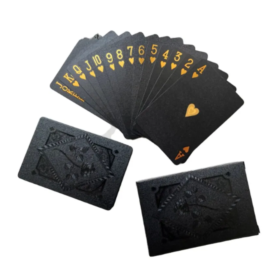 Playing Cards Waterproof Black Gold