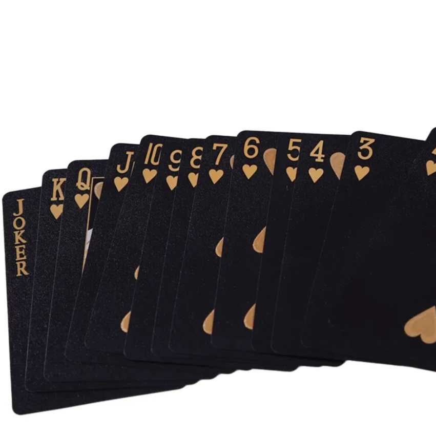 Playing Cards Waterproof Black Gold