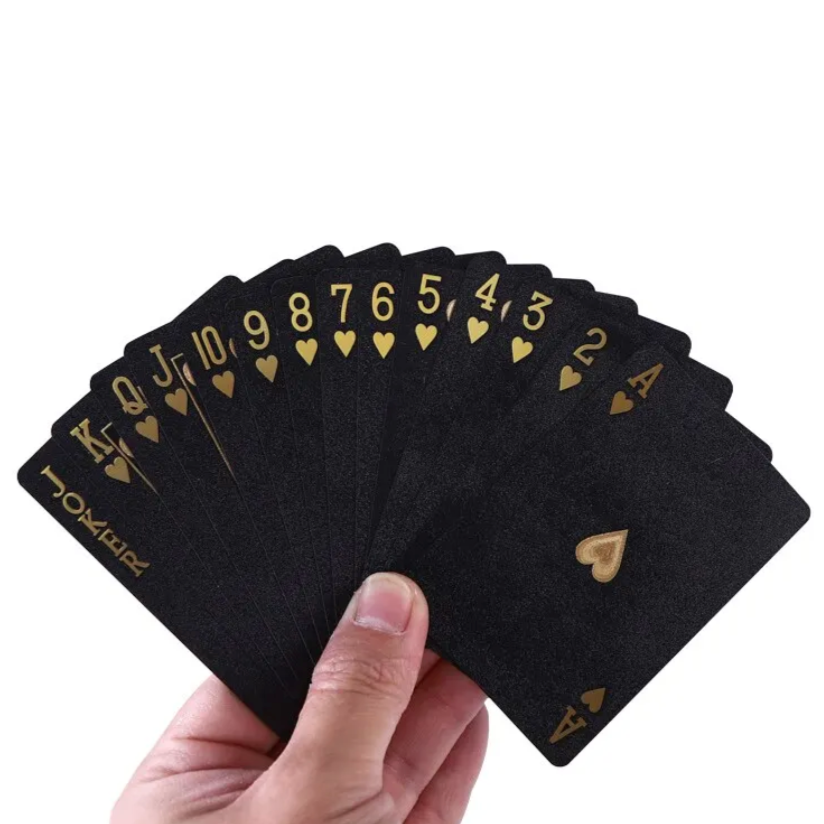 Playing Cards Waterproof Black Gold