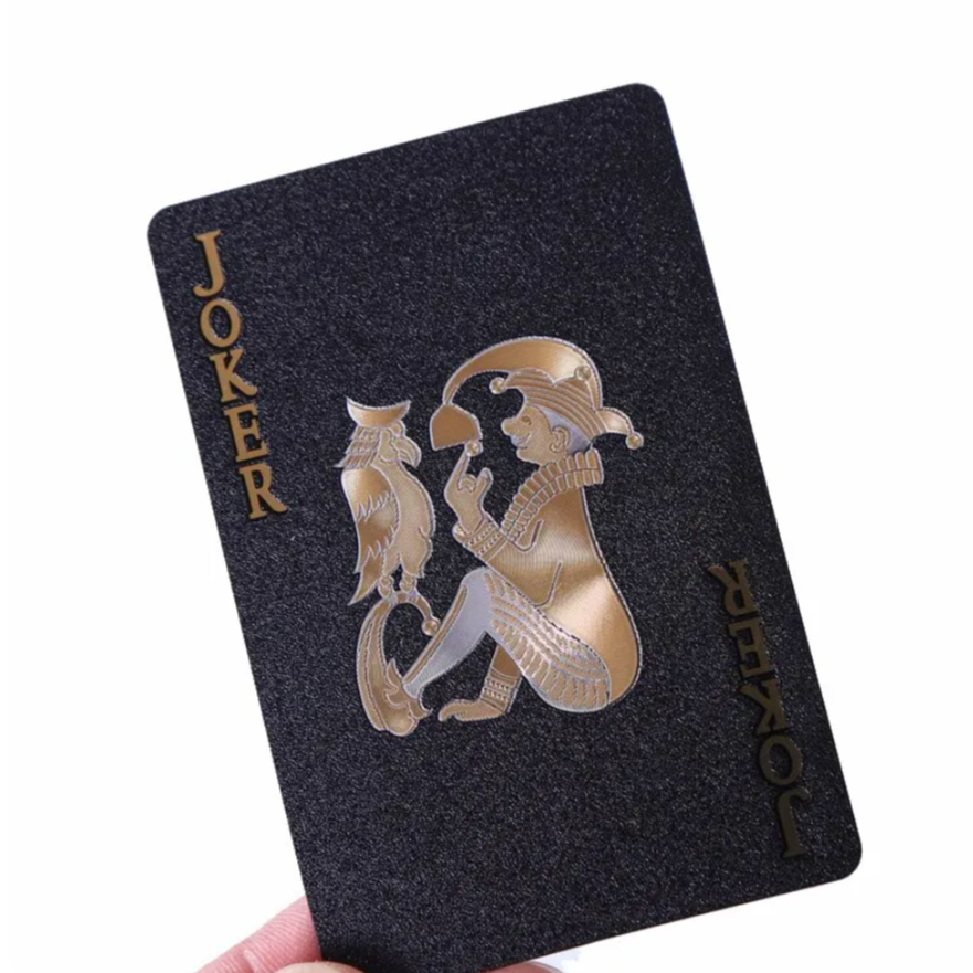 Playing Cards Waterproof Black Gold