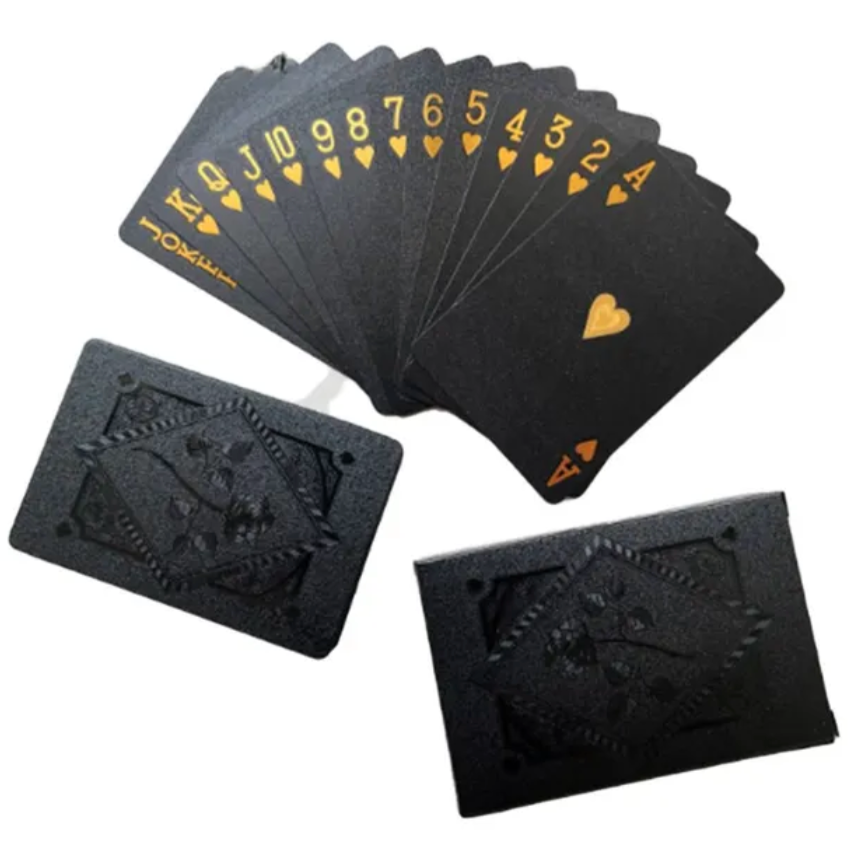 Playing Cards Waterproof Black Gold