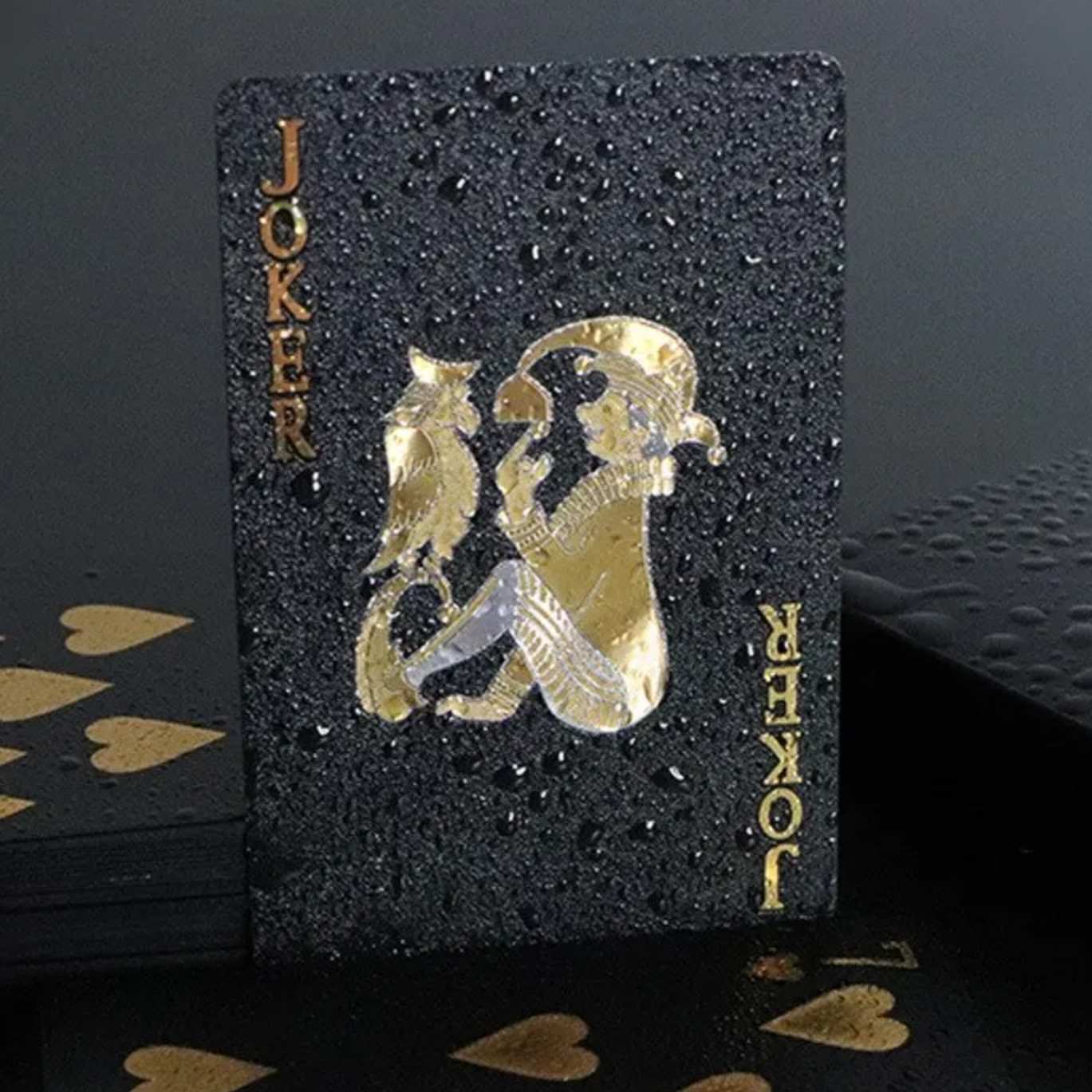 Playing Cards Waterproof Black Gold