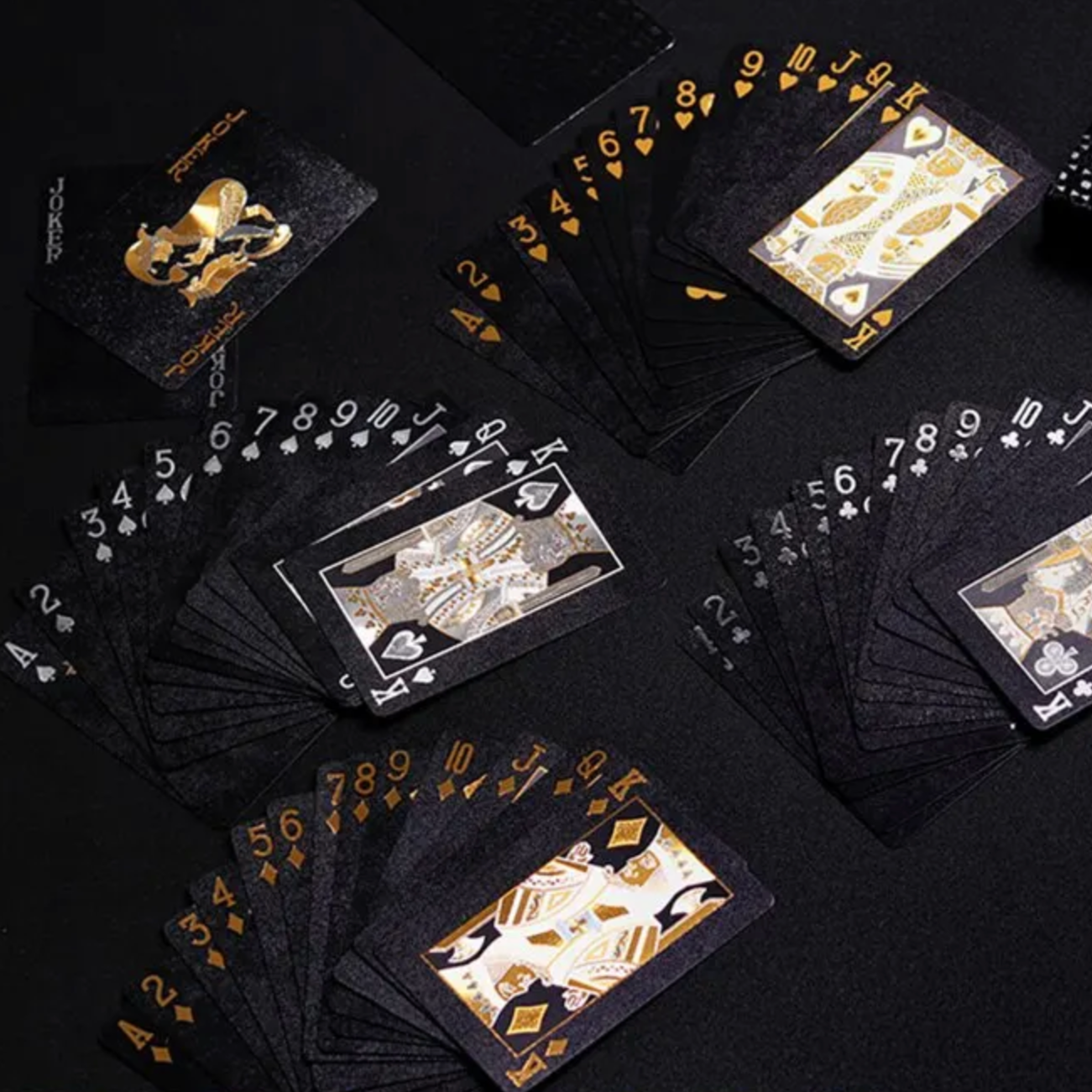 Playing Cards Waterproof Black Gold